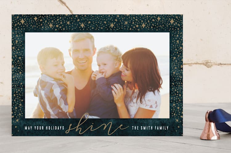 "Shine On" - Retired Holiday Cards in Night Sky by Leah Bisch - Front