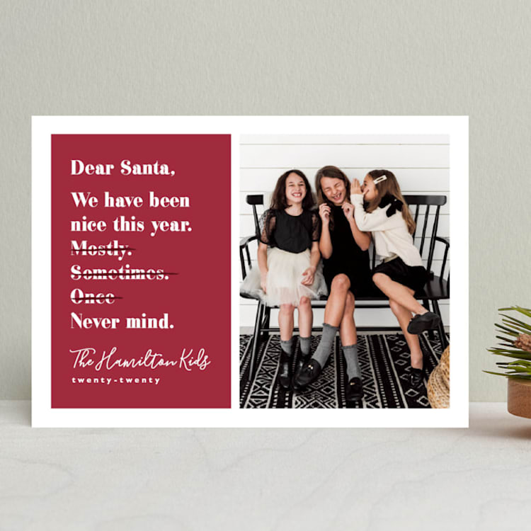 "Never mind" - Retired Holiday Cards in Berry by Hudson meet Rose - Front