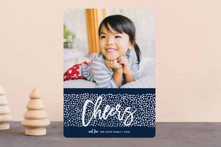 "Peace Dots" - Retired Holiday Cards in Navy by Kerry Doyle - Front