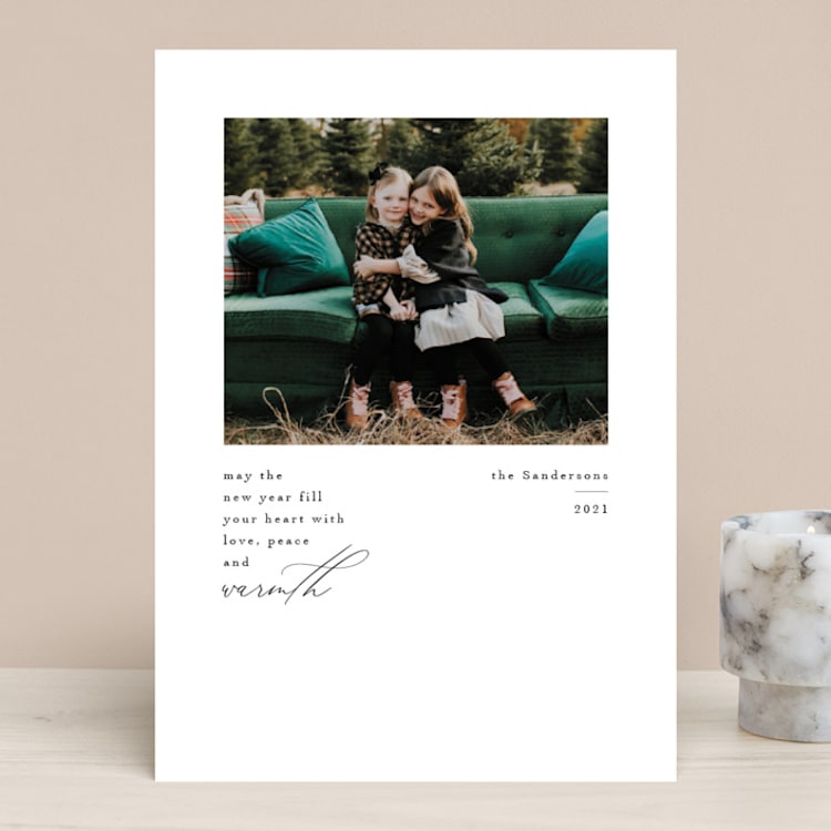 "Love Peace and Warmth" - Retired Holiday Cards in Ink by Kelly Williams - Front