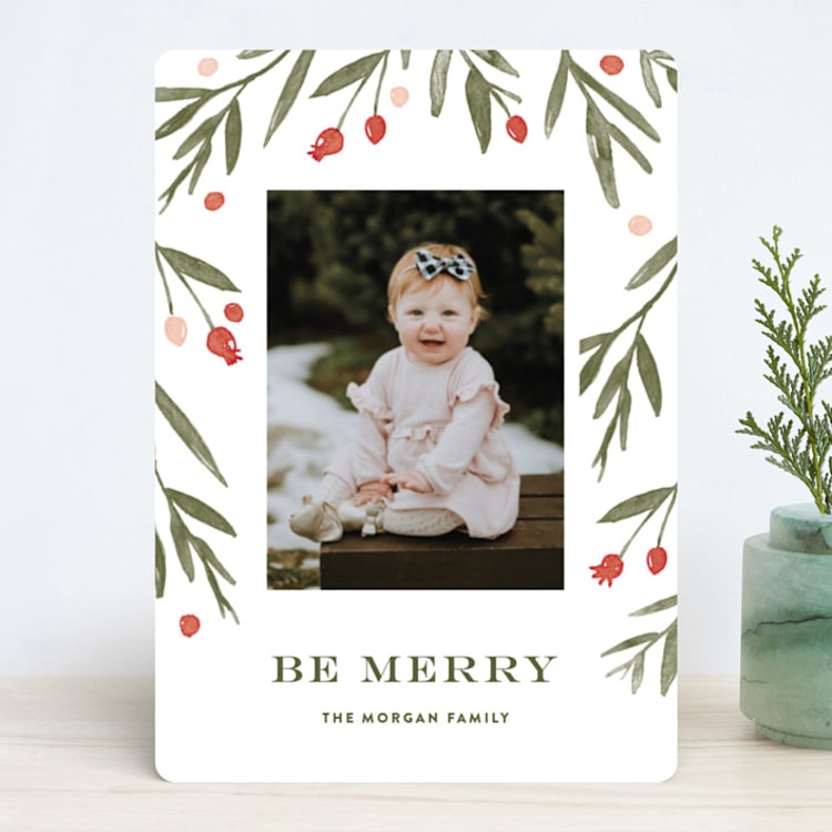 "Winter Harvest" - Retired Holiday Cards in Berry by Oscar and Emma - Karly Depew - Front