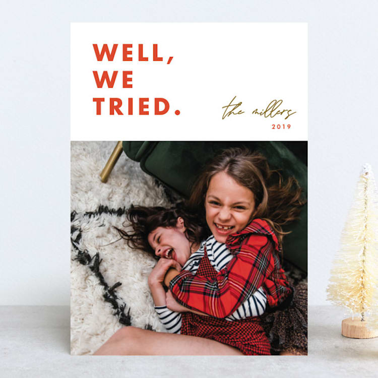 "we tried" - Retired Holiday Cards in Holy by Erin L. Wilson - Front
