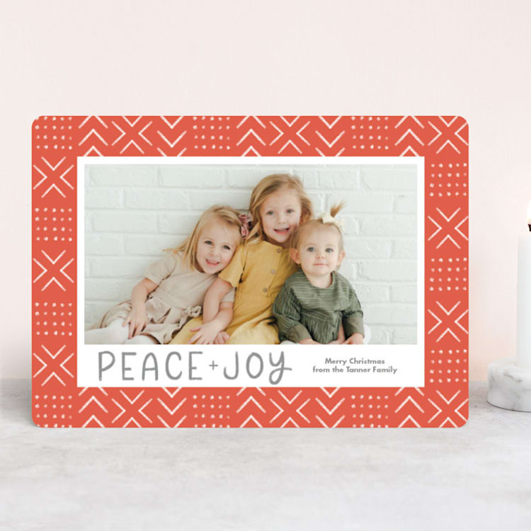 "Peaceful Pattern" - Retired Holiday Cards in Tangerine by Something Noir - Front