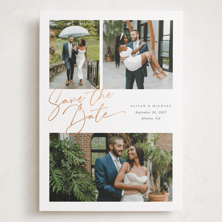 "three" - Save the Dates in Pearl by Melanie Kosuge - Front