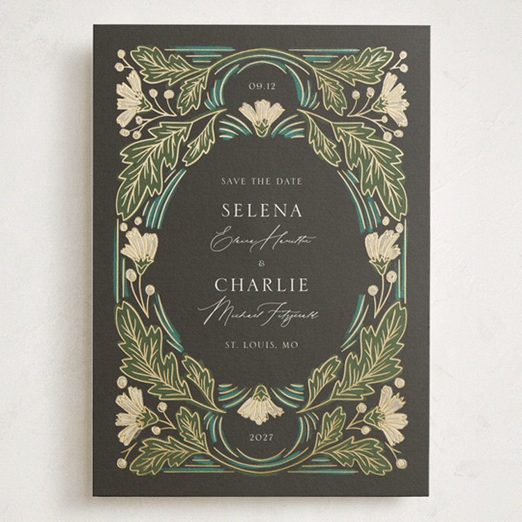 "Embellished" - Save the Dates in Lily by Jen Owens - Front