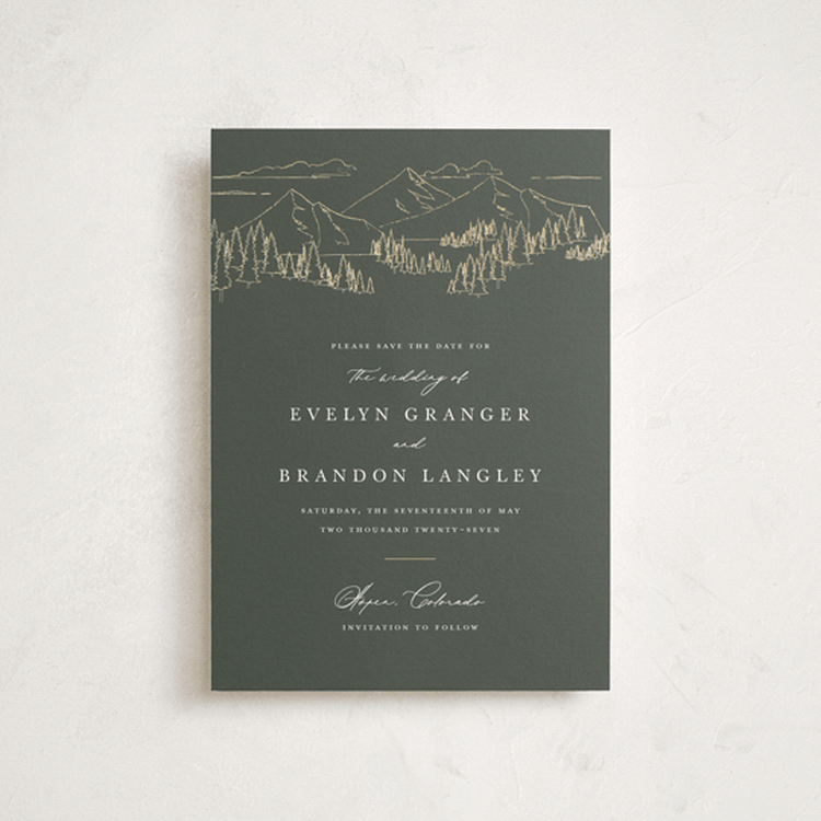 "Peaks" - Save the Dates in Hunter by Sarah Brown - Front