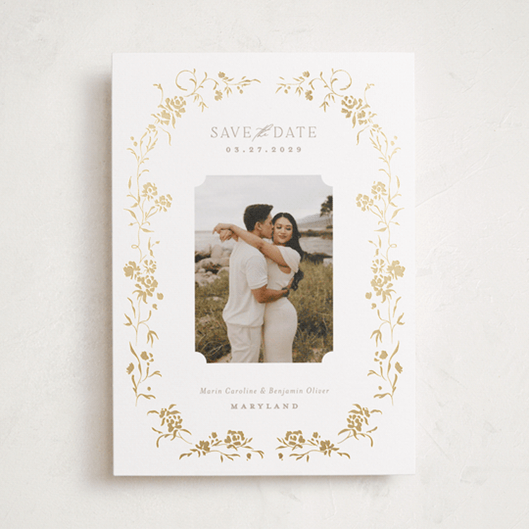 "Victorian Trellis" - Save the Dates in Gold Summer by Erin L. Wilson - Front