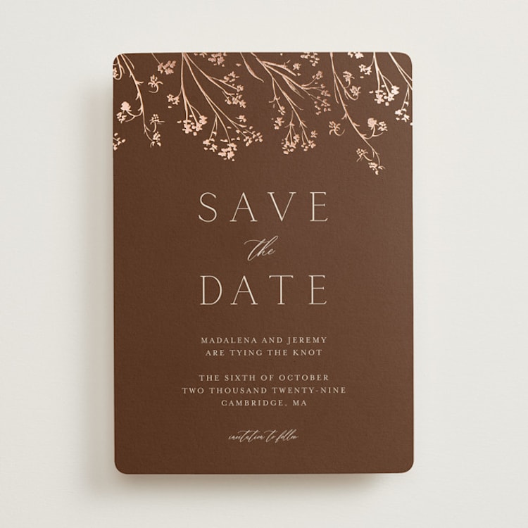 "Shining Florals" - Save the Dates in Mahogany by frau brandt - Front