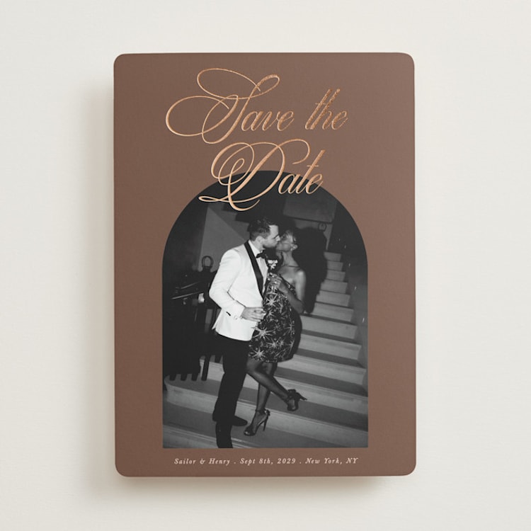 "Playbill" - Save the Dates in Nutmeg by Morgan Kendall - Front