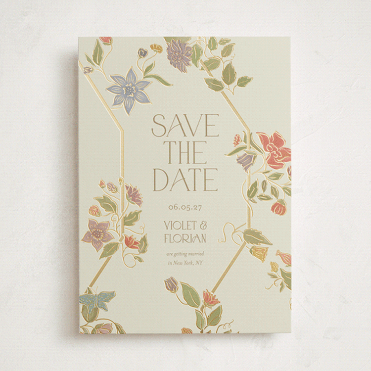 "Radiant Botany" - Save the Dates in Mint by Simona Camp - Front