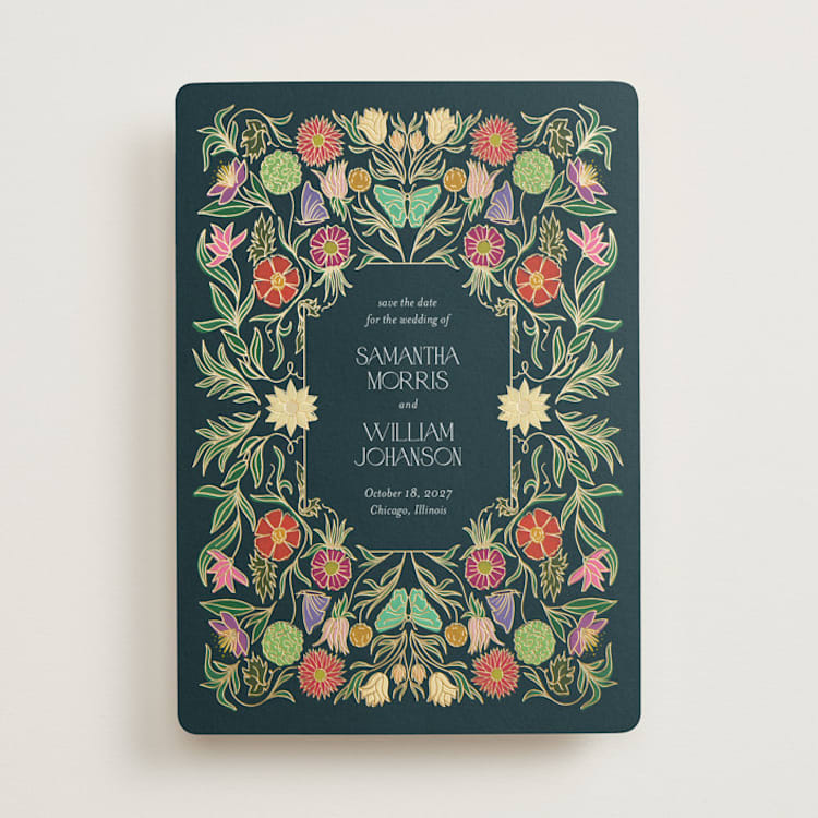 "Gilded Tapestry" - Save the Dates in Midnight Garden by Simona Camp - Front