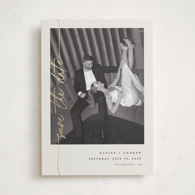 "silk" - Save the Dates in Linen by Pippa Shaw - Front