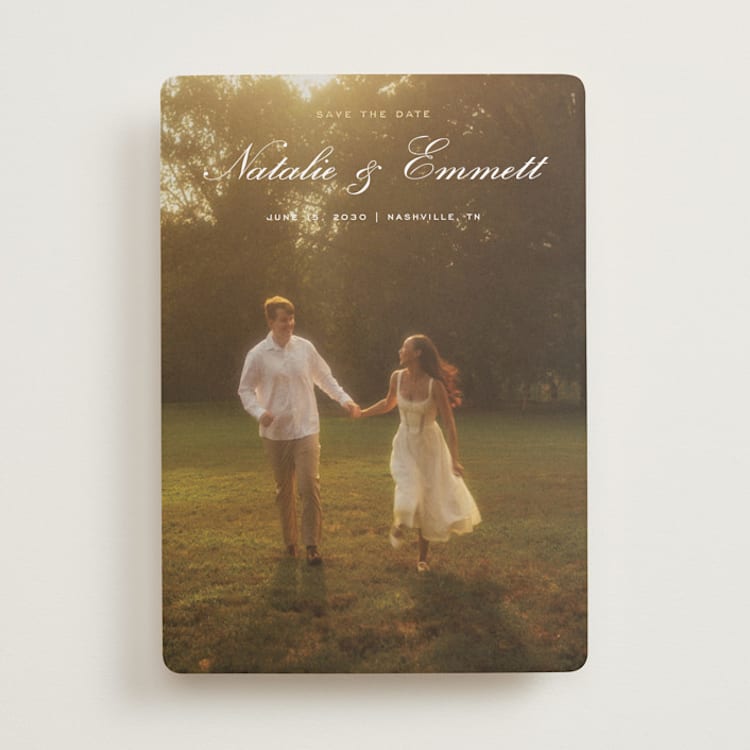 "Story" - Save the Dates in Ivory by Emily Betts - Front