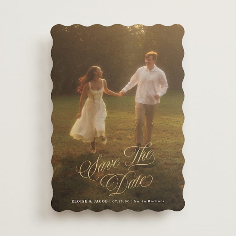 "Classic Romanticism" - Save the Dates in Ivory by Shirley Lin Schneider - Front