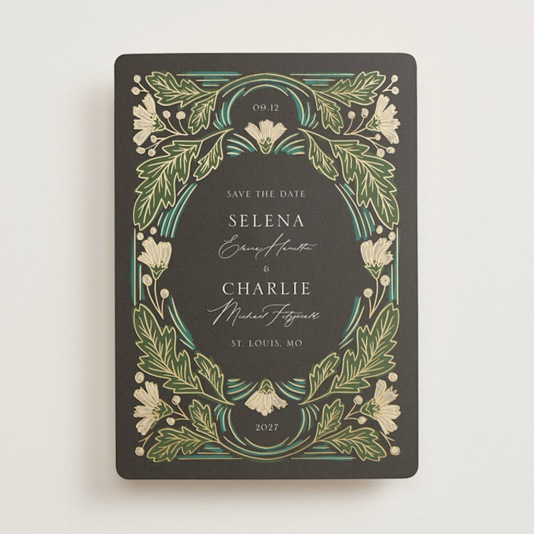 "Embellished" - Save the Dates in Lily by Jen Owens - Front