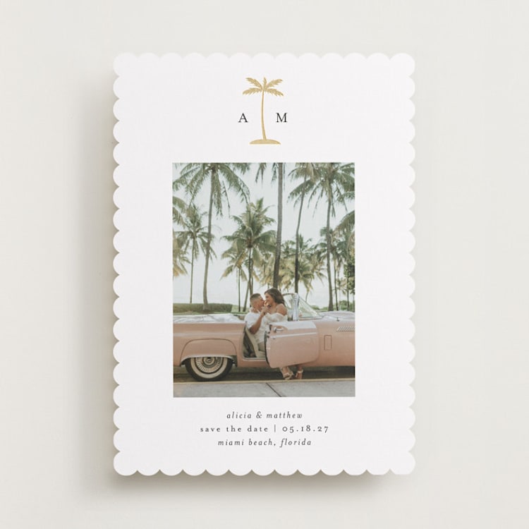 "Palm Tree" - Save the Dates in Coconut by Heather Schertzer - Front