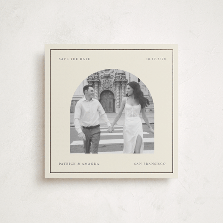 "Arch in A Square" - Save the Dates in Ivory by Kartika Paramita - Front