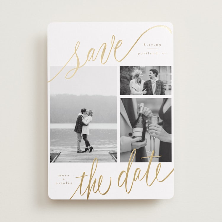 "tri-photo save the date" - Save the Dates in Veil by Elsa Duncan - Front