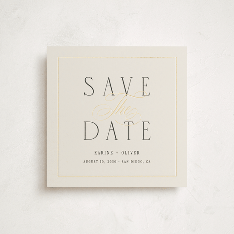 "Heirloom Union" - Save the Dates in Ivory by Ana Sharpe - Front