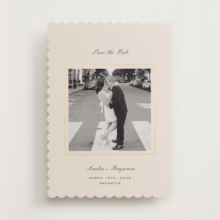 "Little Heart" - Save the Dates in Champagne by Paper Raven Co. - Front