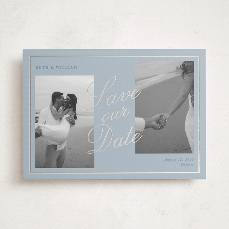 "Timeless Love" - Save the Dates in French Blue by Brianne Larsen - Front
