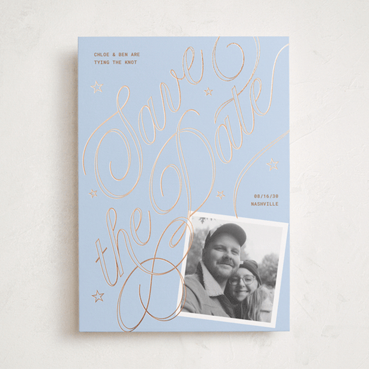 "Swirl" - Save the Dates in Milky Way by Inkblot Design - Front