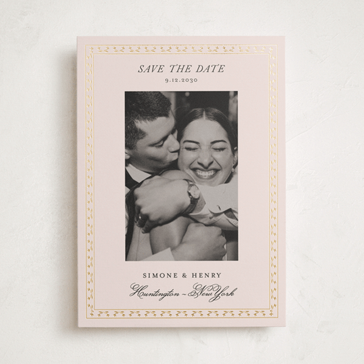 "vintage border" - Save the Dates in Vanilla by Benita Crandall - Front