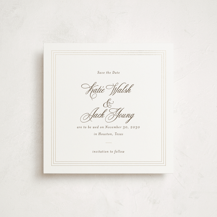 "Coquille" - Save the Dates in Espresso by Megan Davis - Front