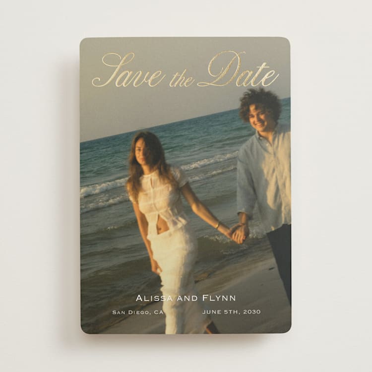 "Forever Kiss" - Save the Dates in Ivory by Stephanie Heinrich Godbout - Front