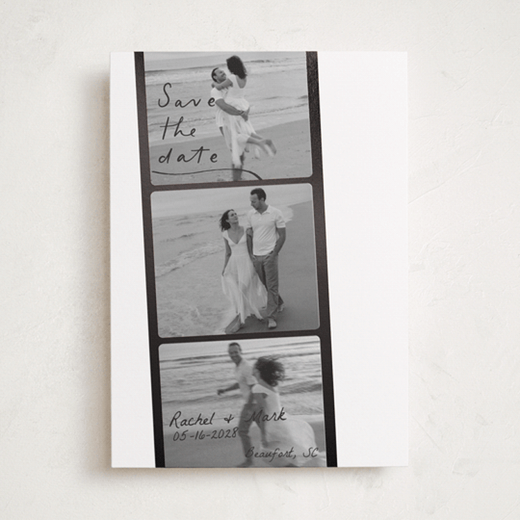 "Filmstrip" - Save the Dates in Onyx by Sarah Mraz - Front