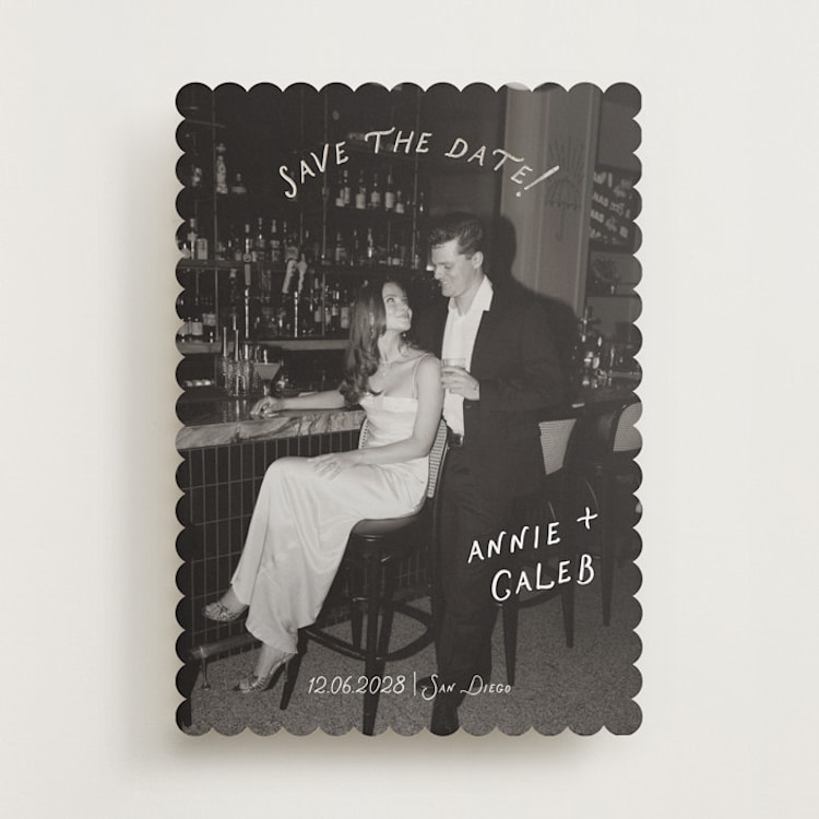 "Lovers" - Save the Dates in Ivory by Stephanie Heinrich Godbout - Front