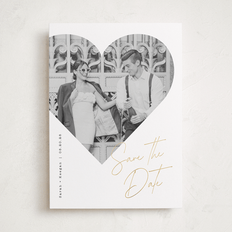 "hearted" - Save the Dates in Snow by Sarah Curry - Front
