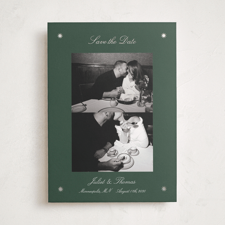 "Stars" - Save the Dates in Pine by Kelly Watkins - Front