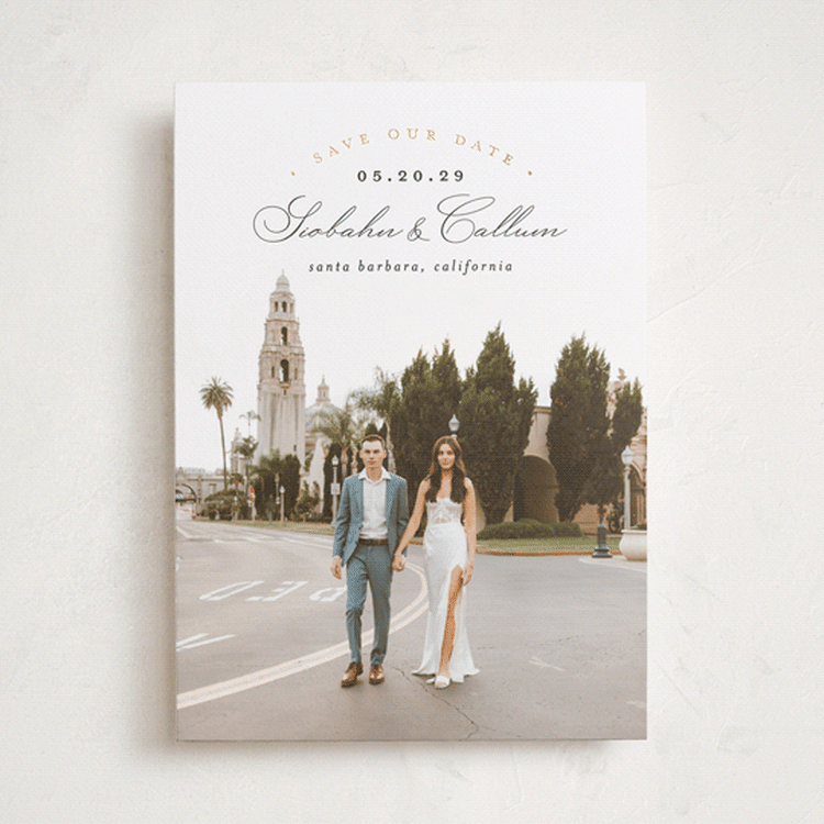 "Arched Type" - Save the Dates in Onyx by Erica Krystek - Front