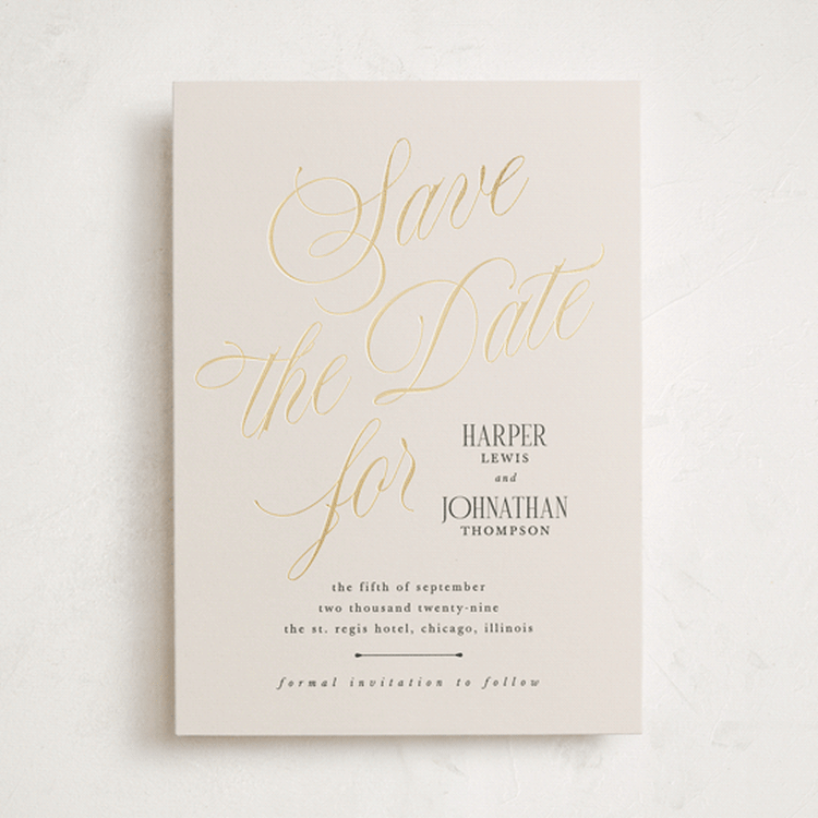"Mirin" - Save the Dates in Linen by Kate Ahn - Front