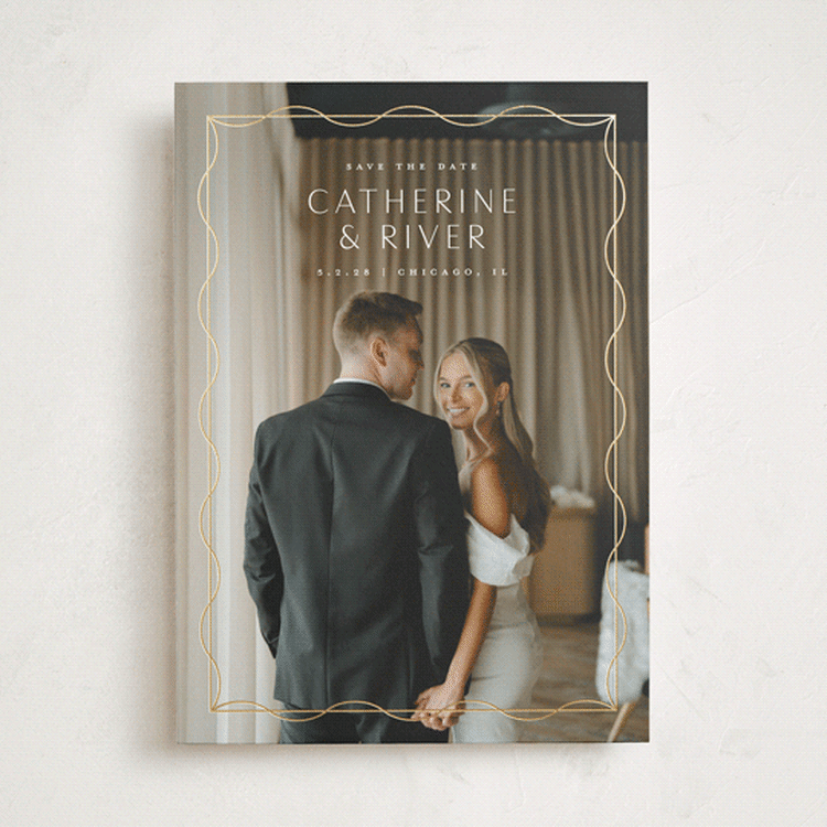 "Delicate Frame" - Save the Dates in Silk by Lauren Chism - Front