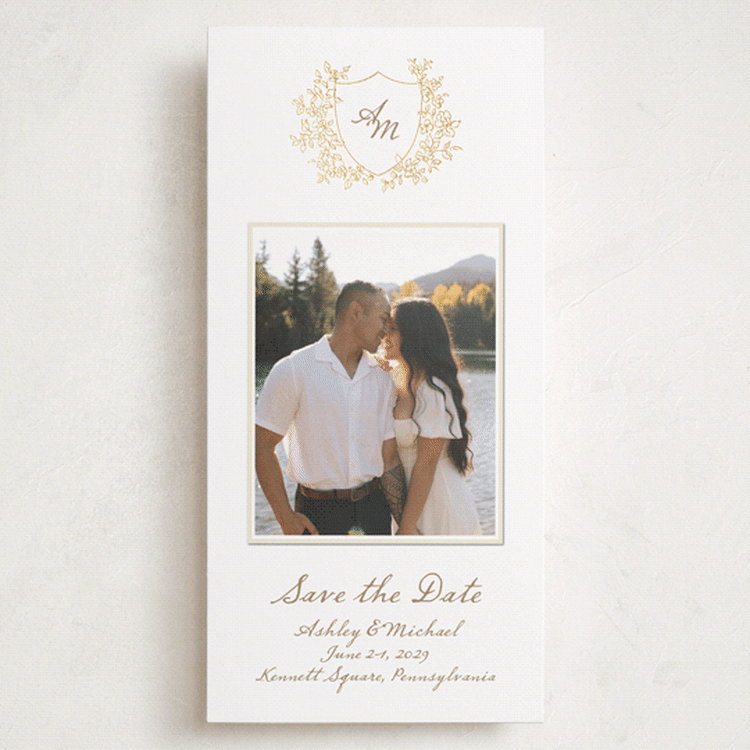 "Boho flower crest" - Save the Dates in Ivory by Cass Loh - Front