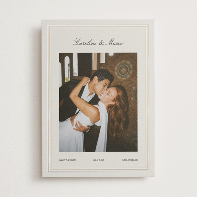 "Glossy Frame" - Save The Dates in Shell by Kelly Watkins - Front