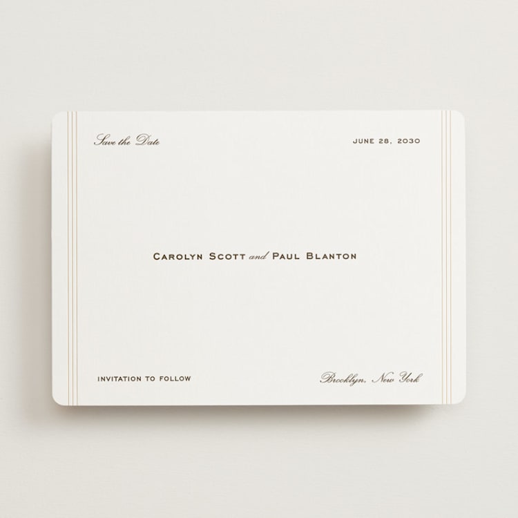 "Gimlet" - Save The Dates in Espresso by Megan Davis - Front
