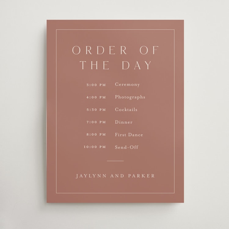 "Warm affection" - Schedule Signs in Dusty Rose by Stacey Meacham - Front