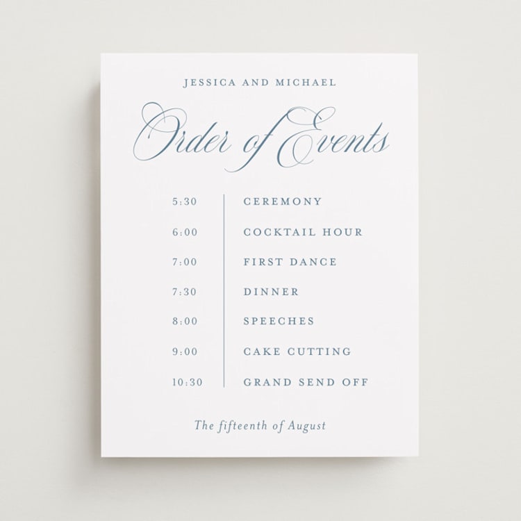 "Empire" - Schedule Signs in Dusty Blue by Jennifer Postorino - Front