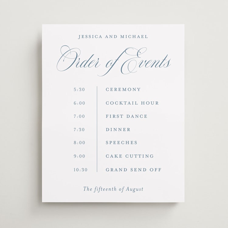 "Empire" - Schedule Signs in Dusty Blue by Jennifer Postorino - Front