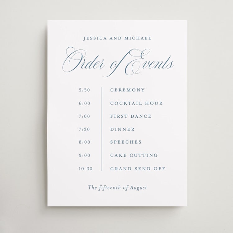 "Empire" - Schedule Signs in Dusty Blue by Jennifer Postorino - Front