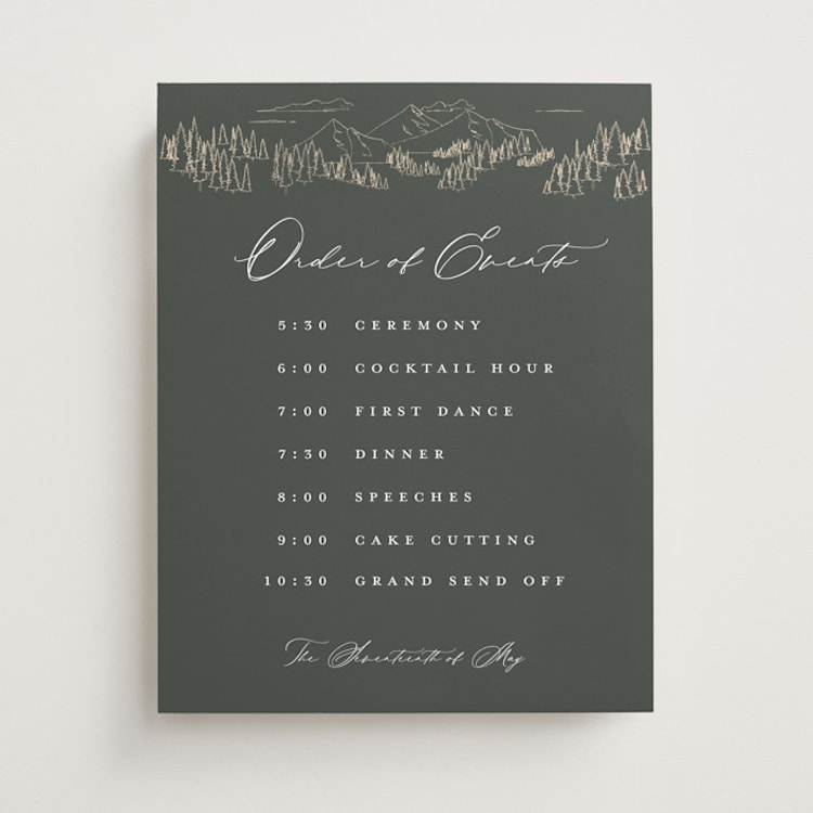 "Peaks" - Schedule Signs in Hunter by Sarah Brown - Front