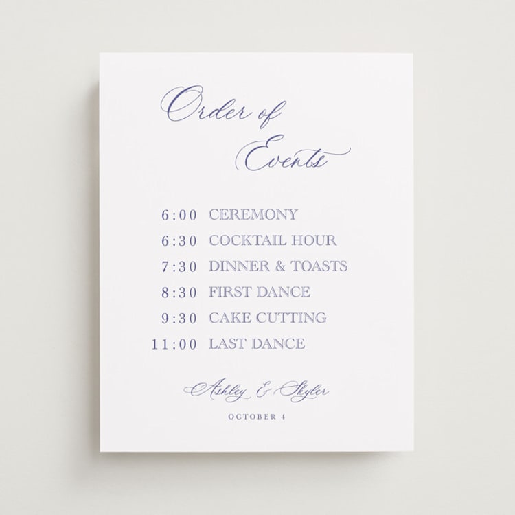 "watercolor flowers crest" - Schedule Signs in Dusty Blue by Cass Loh - Front