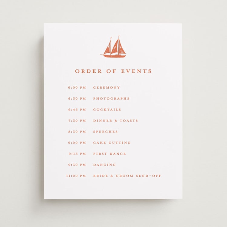 "lobster" - Schedule Signs in Spritz by Pippa Shaw - Front