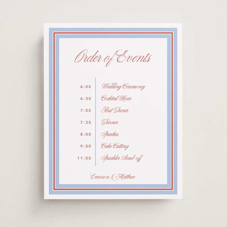 "Charm" - Schedule Signs in Strawberry by Kelly Watkins - Front