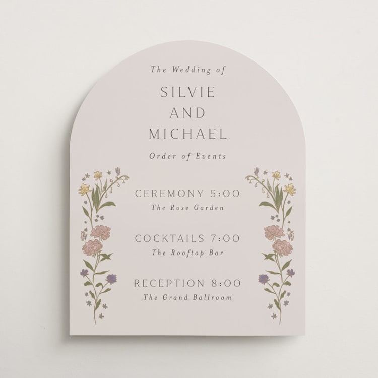 "Parisian Garden" - Schedule Signs in Petal by Nicoletta Savod - Front
