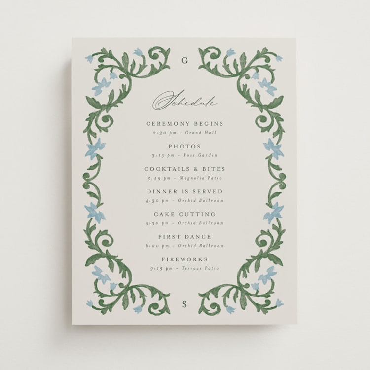"grandeur" - Schedule Signs in Bluebell by Jen Owens - Front