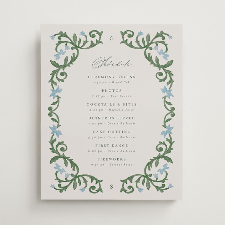 "grandeur" - Schedule Signs in Bluebell by Jen Owens - Front